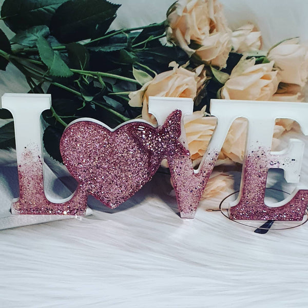 Resin Love Sign ,Home Decor, Birthday Gifts,Handmade gifts, Epoxy resin gifts