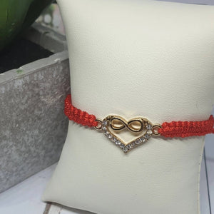 Woven bracelet,Handmade friendship bracelet,Friendship Bracelet,Heart Charm Birthday Gift - Davihappyshop