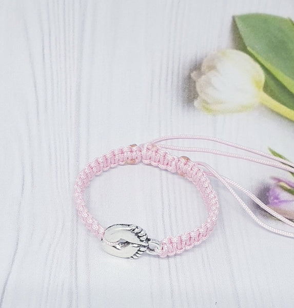 Handmade bracelet,baby feet bracelet,red string bracelet,handmade baby bracelet,baby birthday gift - Davihappyshop