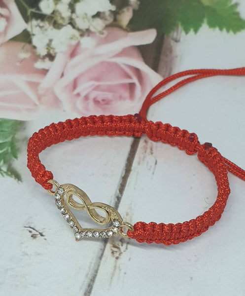 Woven bracelet,Handmade friendship bracelet,Friendship Bracelet,Heart Charm Birthday Gift - Davihappyshop